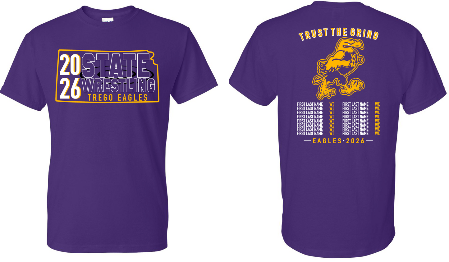 2026 TREGO KIDS STATE WRESTLING APPAREL BELLA+CANVAS BRAND)