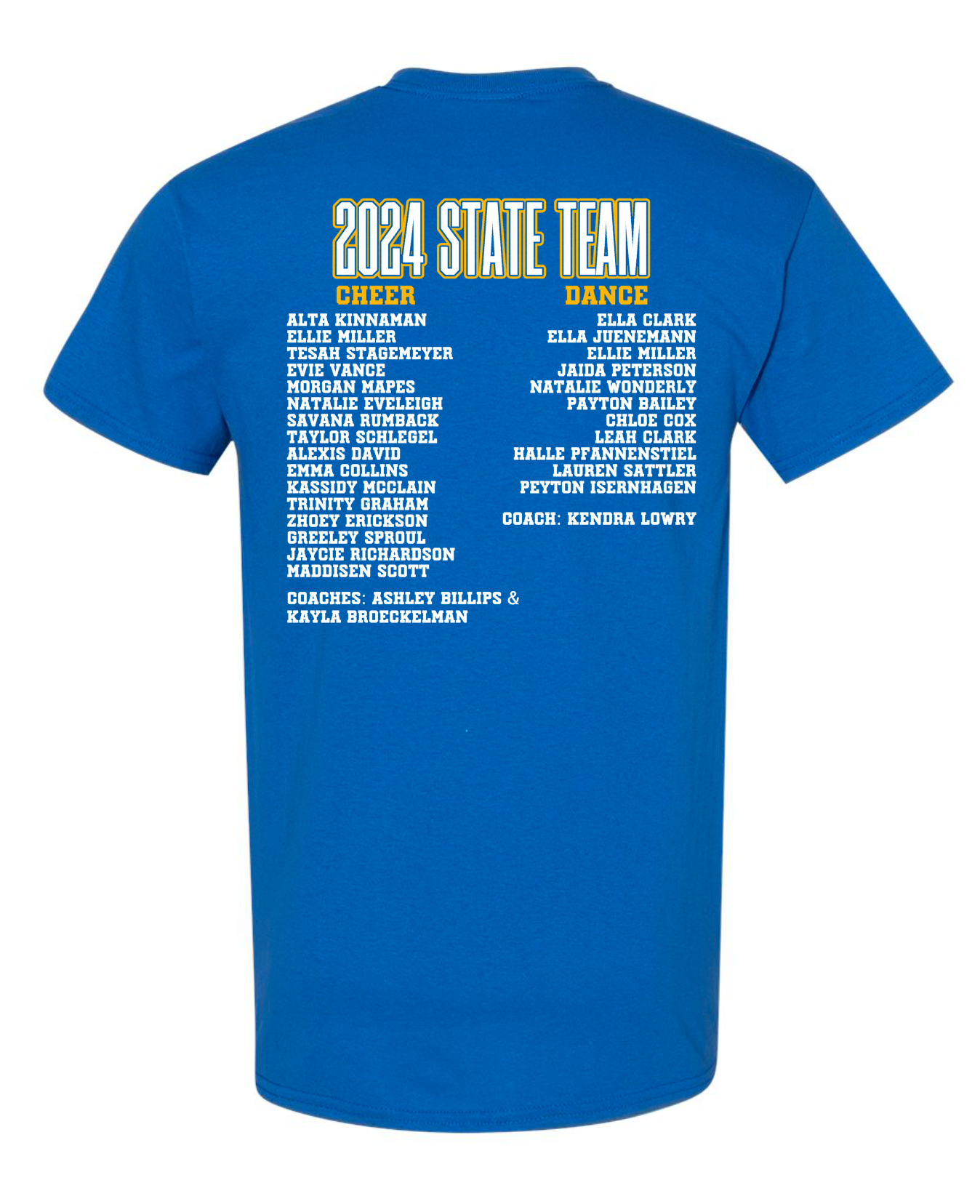 2024 Cheer/Dance State Team Shirt (Bella+Canvas Brand)