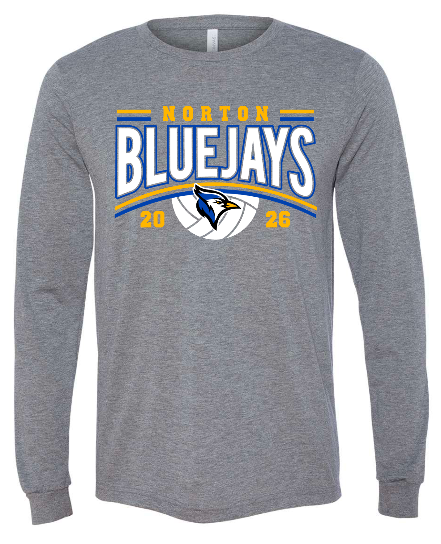 Bluejay Volleyball 2026 Gray (Bella+Canvas Brand)